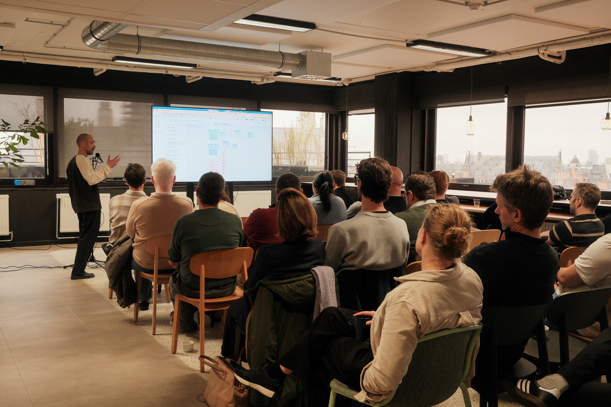 WeAdapt workshop — teams building live with n8n and LLMs